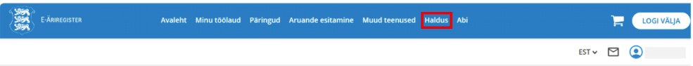 Menüüribalt valik haldus