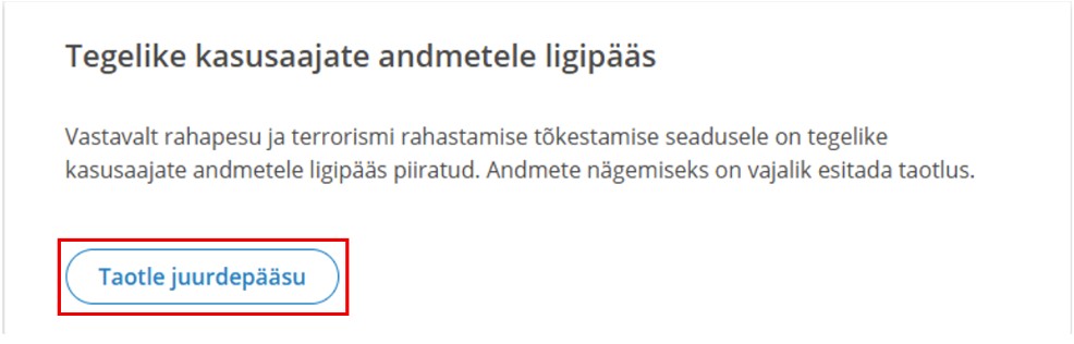 Taotle juurdepääsu nupp