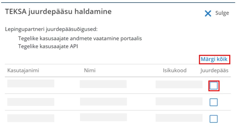 Märgi kõik kasutajad