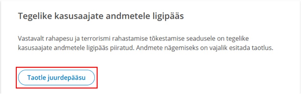 Nupp taotle juurdepääsu