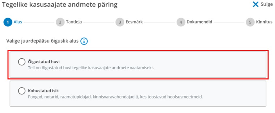 Õigusliku aluse valimine